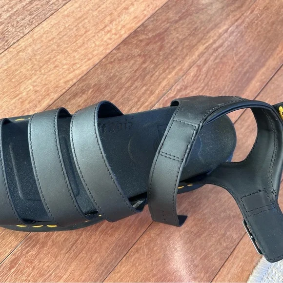 Dr. Martens Blaire Black Leather Gladiator Sandals Platform Size Women's 8 - Picture 4 of 6